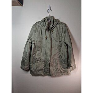 VTG Tudor Court Windbreaker Jacket Coat Y2K 90s Granny Green Women's Size Large